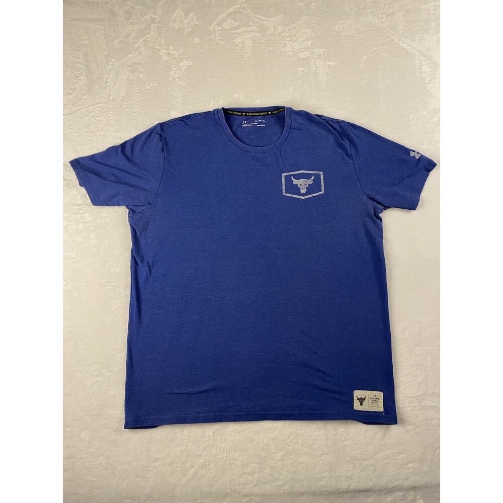 Under Armour Project Rock HeatGear Blue Men's XL Graphic Logo T-Shirt